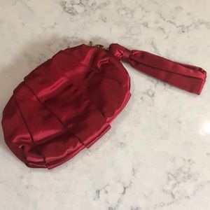 BCBG Red Satin Clutch